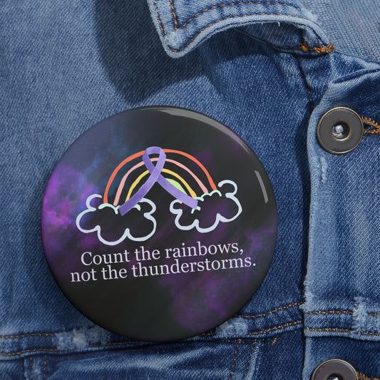 Epilepsy Awareness Pin Buttons - Count the Rainbows Design