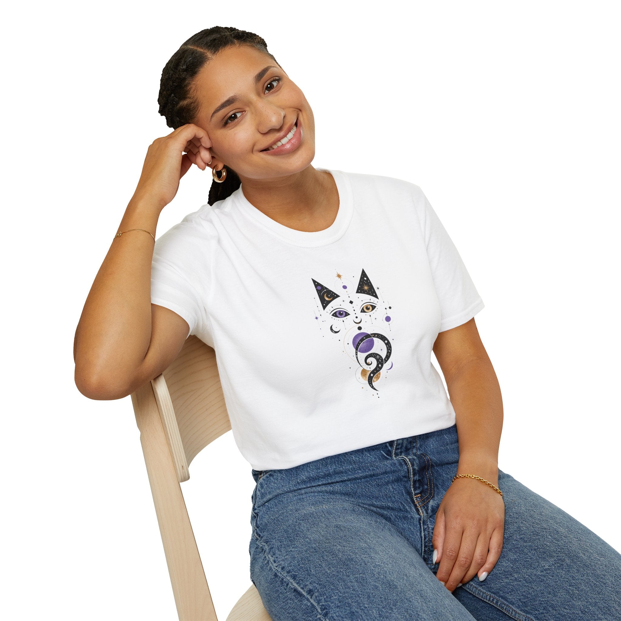 Celestial Cat T-Shirt | Mystical Cosmic Cat Graphic Tee