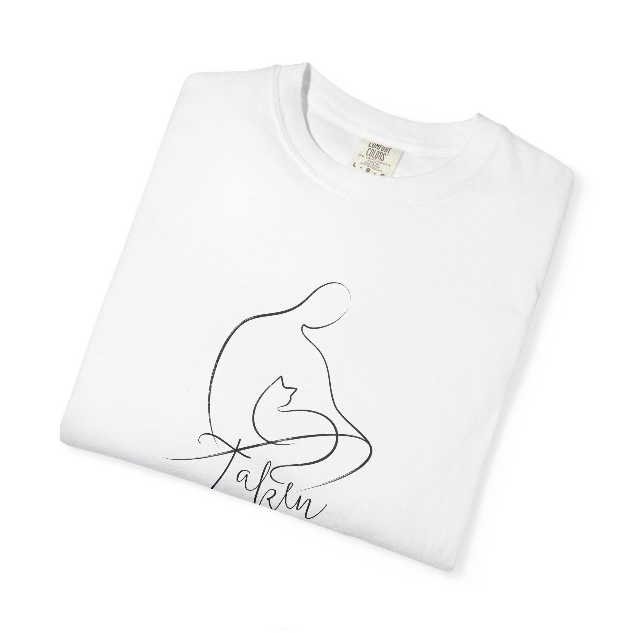 Taken | Abstract Person & Cat Line Art T-Shirt