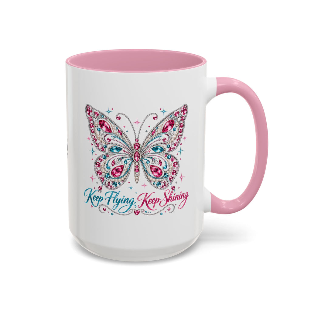 Keep Flying, Keep Shining Rhinestone Butterfly Mug (11oz & 15oz)
