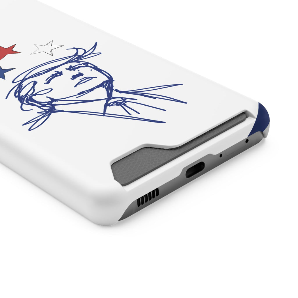 Swoop Guy iPhone Case – Minimal Line Portrait Patriotic Design, Slim Protective Case with Card Slot