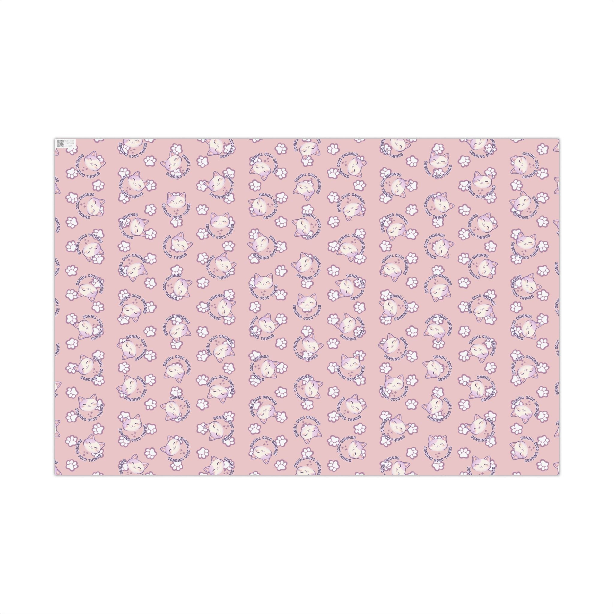 Smiling Cat Pattern Gift Wrap | All-Purpose Wrapping Paper