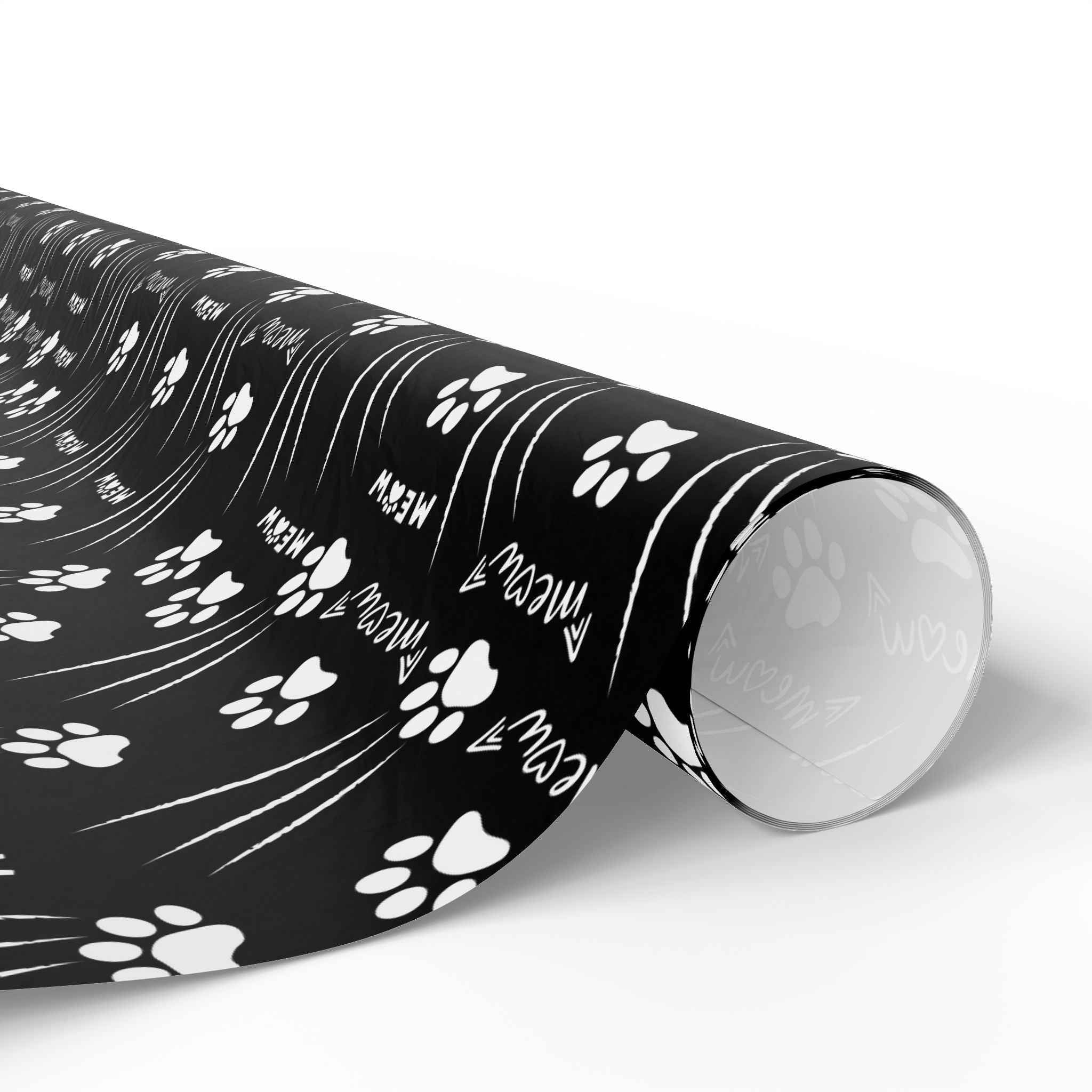 Cat Paw Scratch Gift Wrap – Black & White