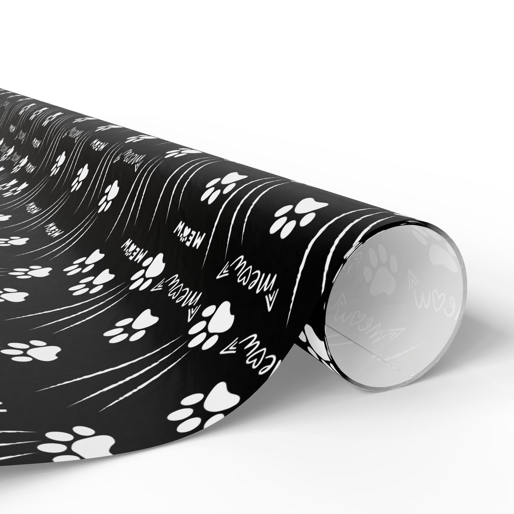 Cat Paw Scratch Gift Wrap – Black & White