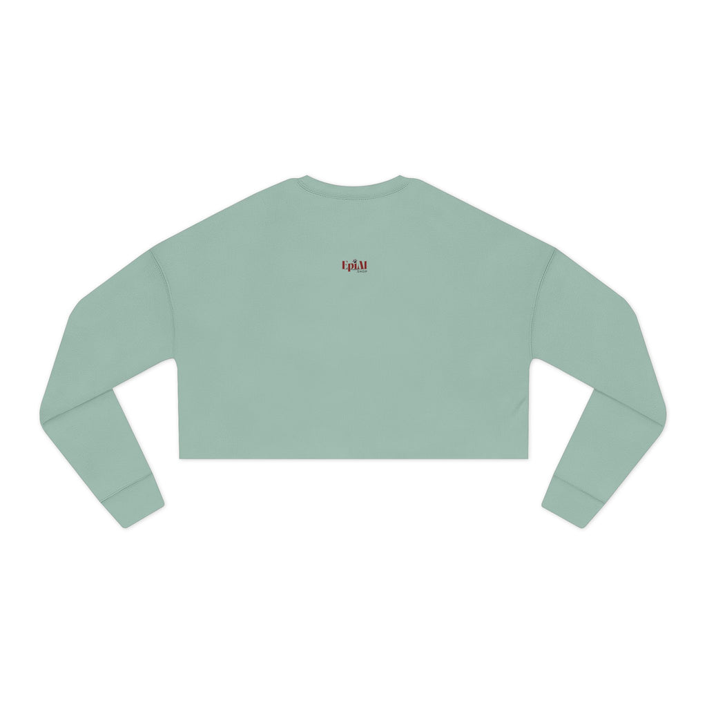 Floral Cat Women's Cropped Sweatshirt