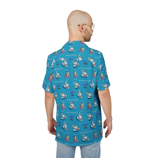 Unisex Hawaiian Button-Down Shirt - Trump Gulf of America Design Printify