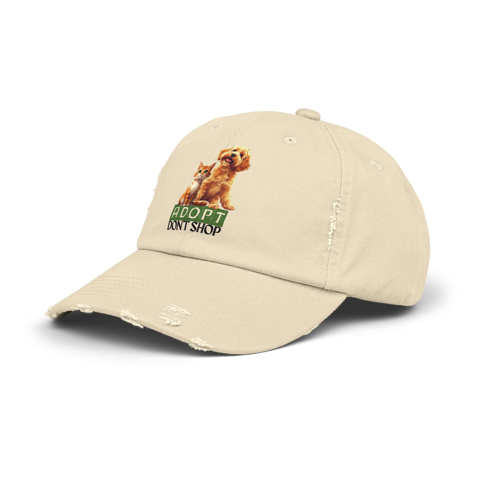 Adopt Don't Shop Distressed Cap, Pet Lover Hat