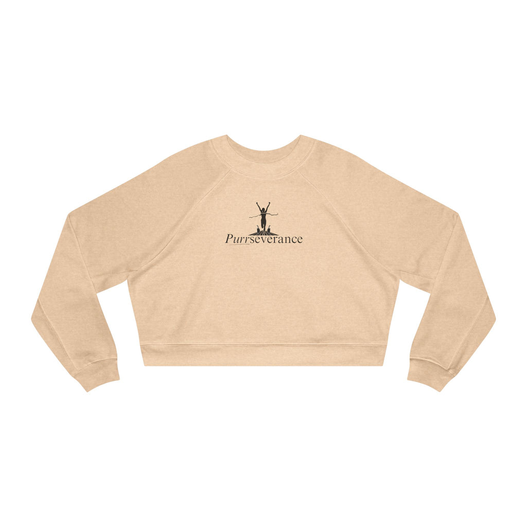 Purrseverance Women's Cropped Fleece Pullover