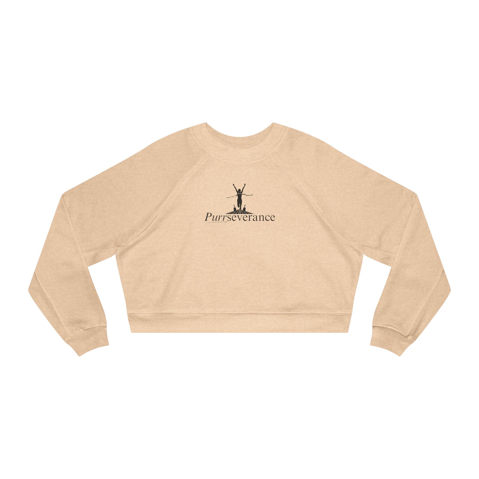 Purrseverance Women's Cropped Fleece Pullover