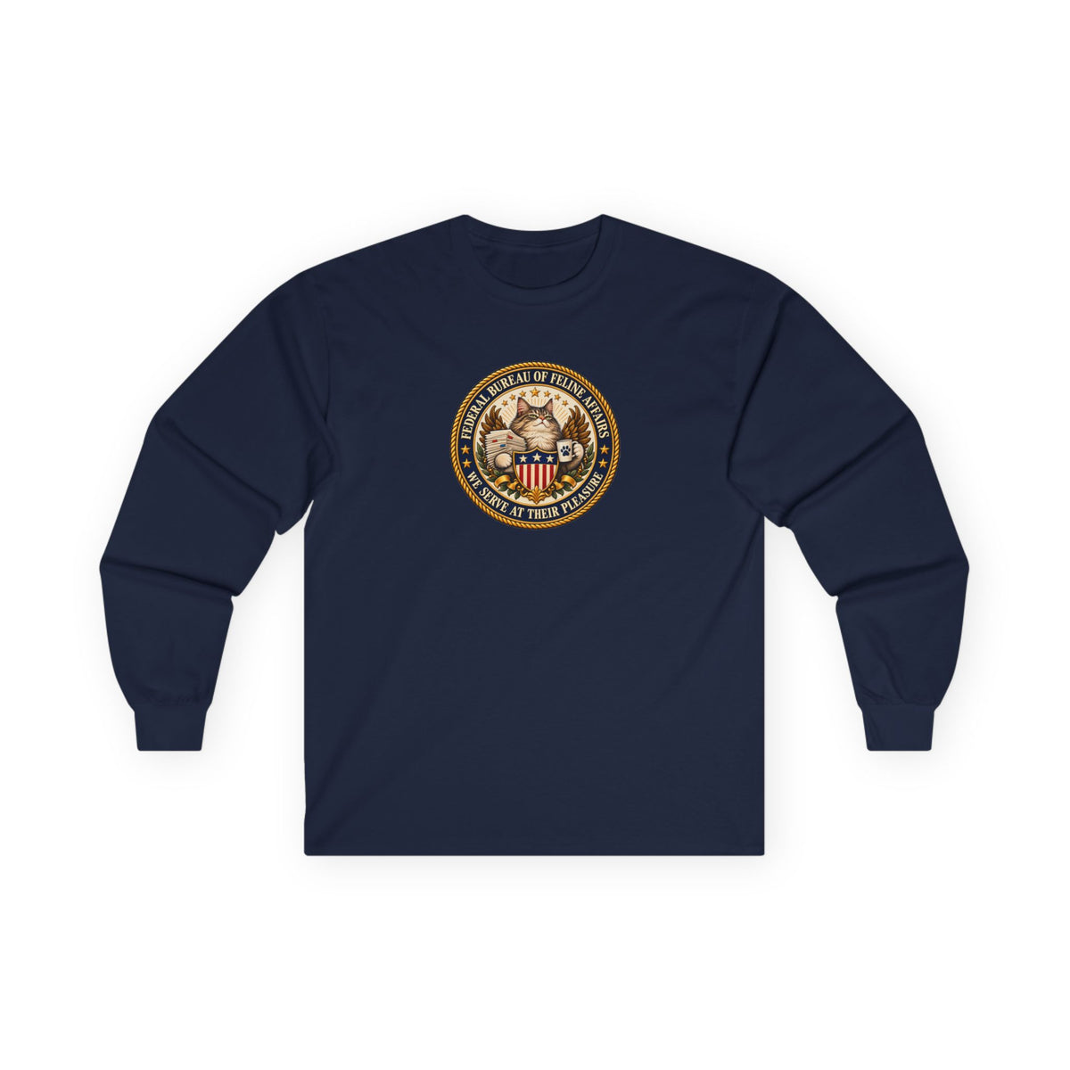 Federal Bureau of Feline Affairs Long Sleeve Shirt | Funny Cat Government Parody Tee