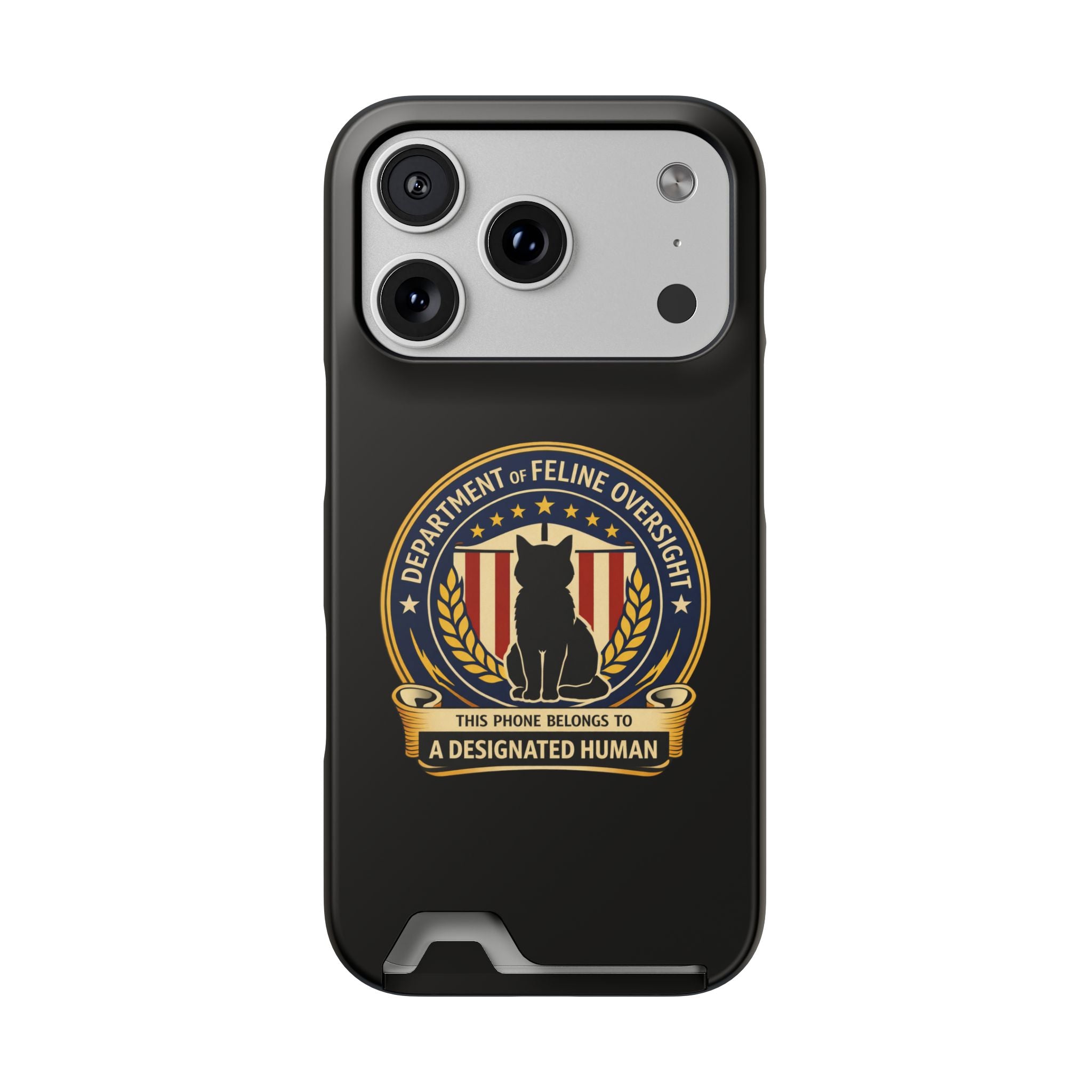Department of Feline Oversight Samsung Galaxy Case – “Designated Human” Cat Seal, Slim Protective Case with Card Slot