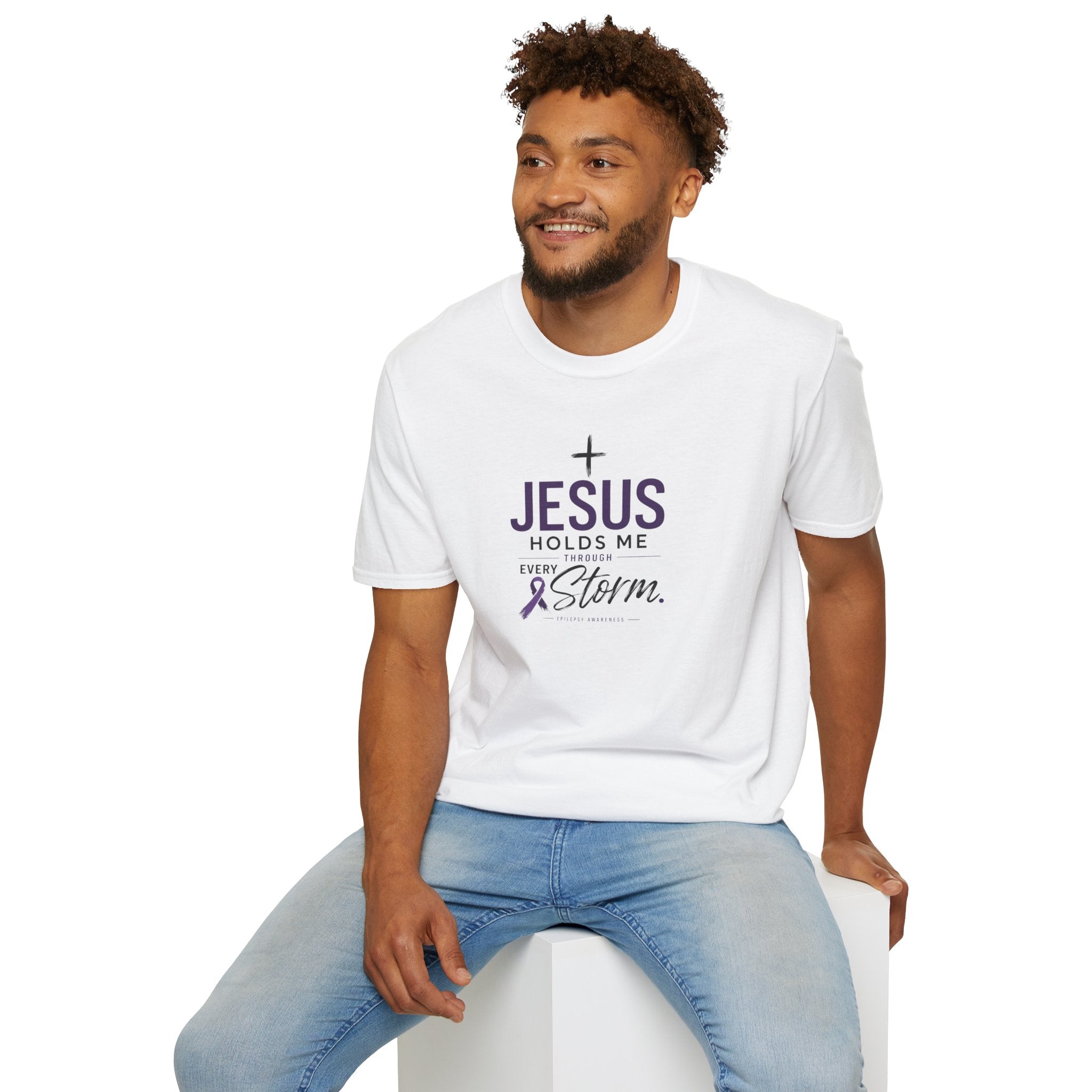 Jesus Holds Me Through Every Storm Epilepsy Awareness T-Shirt