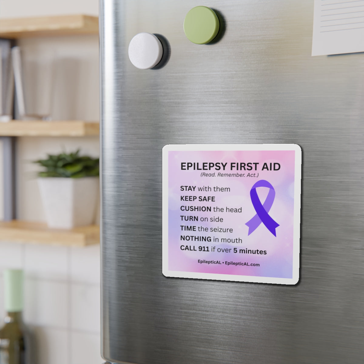 Epilepsy First Aid Magnet | Read. Remember. Act.