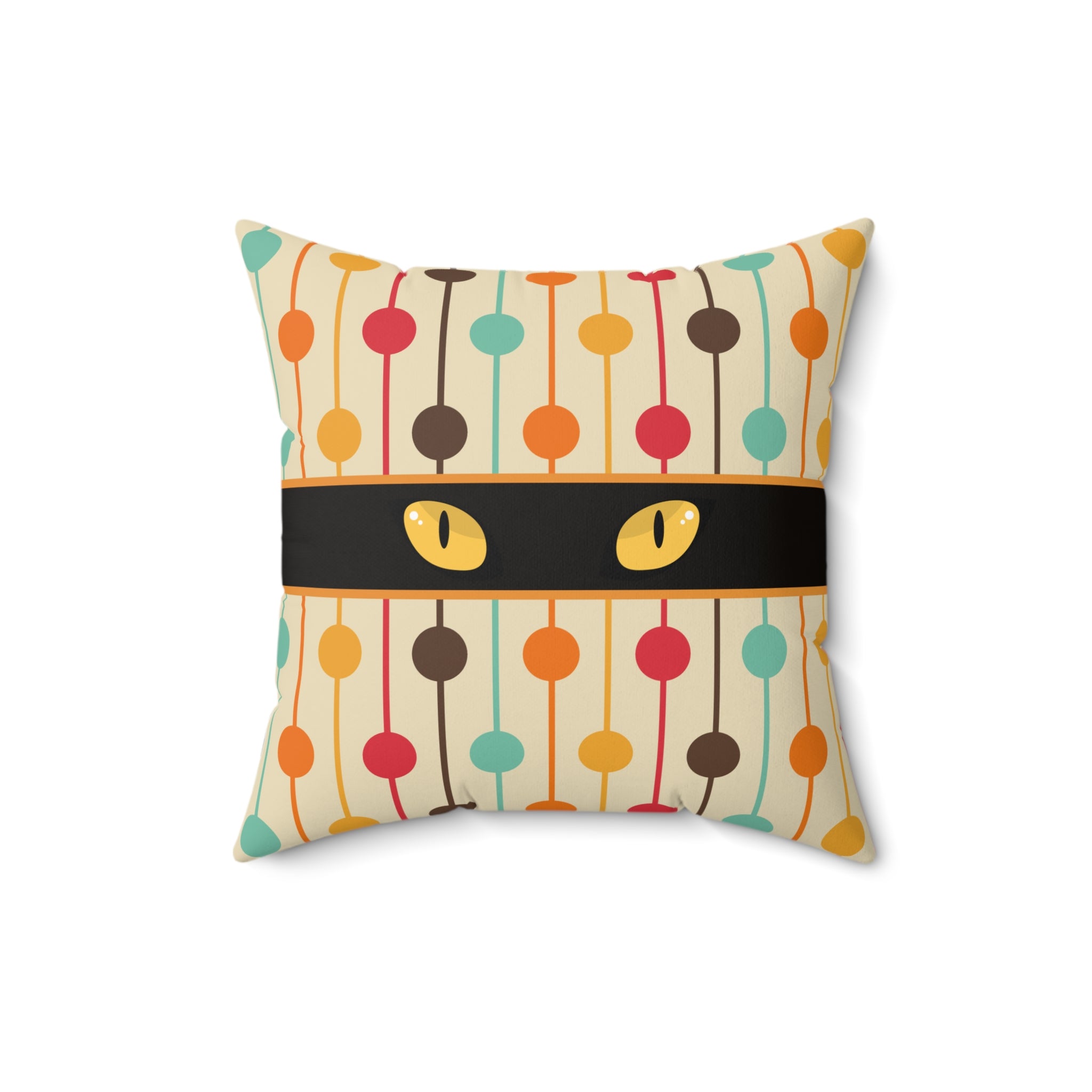 Mid-Century Cat Eyes Retro Throw Pillow