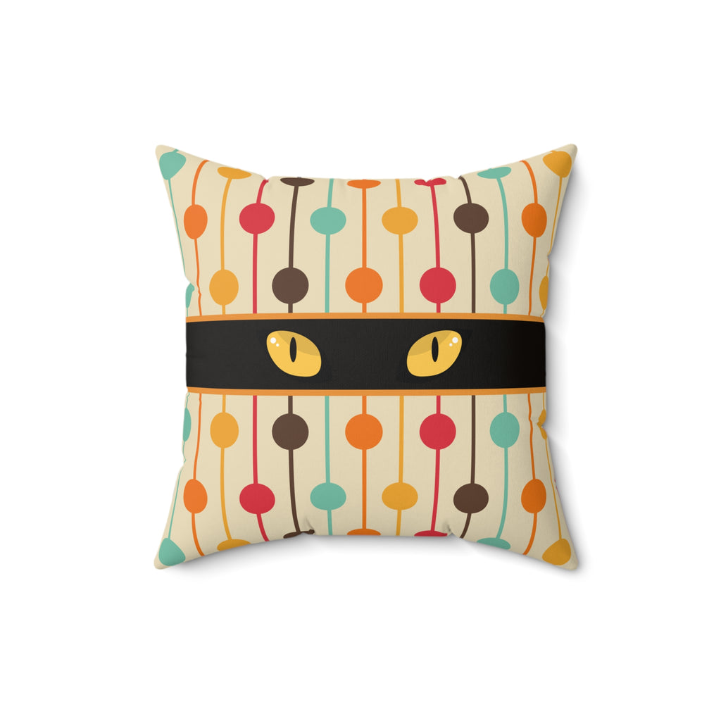 Mid-Century Cat Eyes Retro Throw Pillow