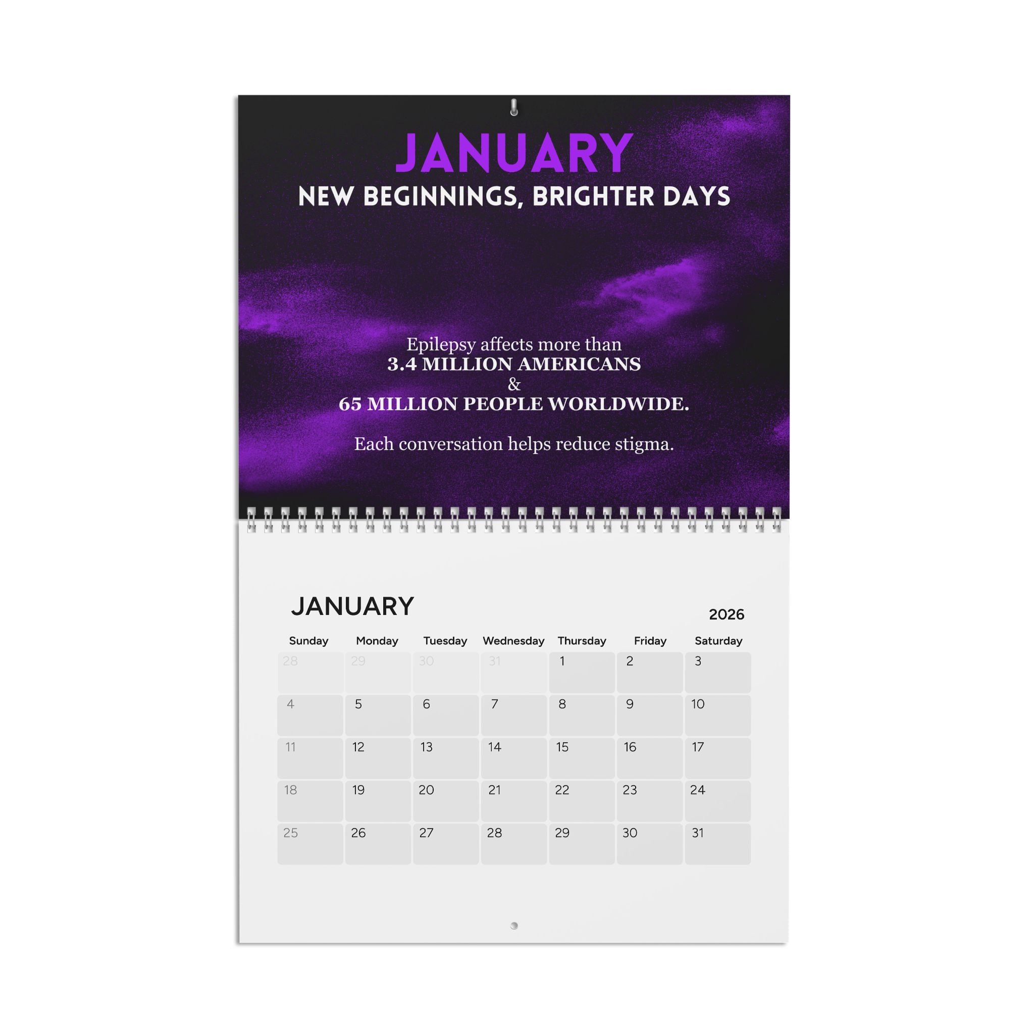 2026 Epilepsy Awareness Calendar - Seize the Moment