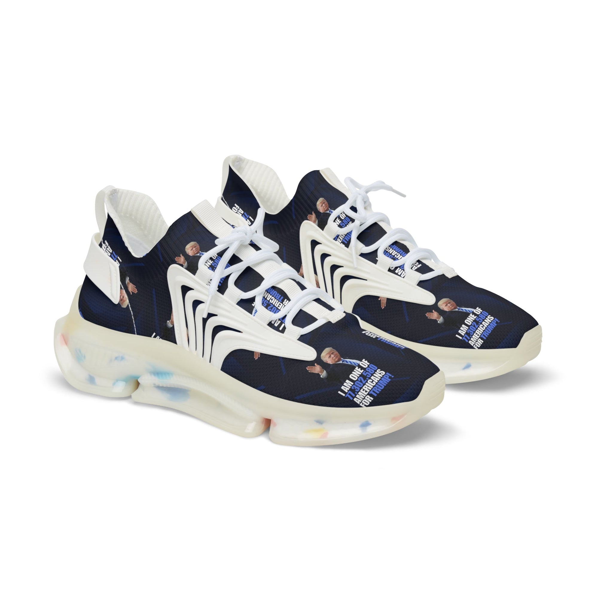 Men’s Mesh Sneakers - American for Trump Design Printify