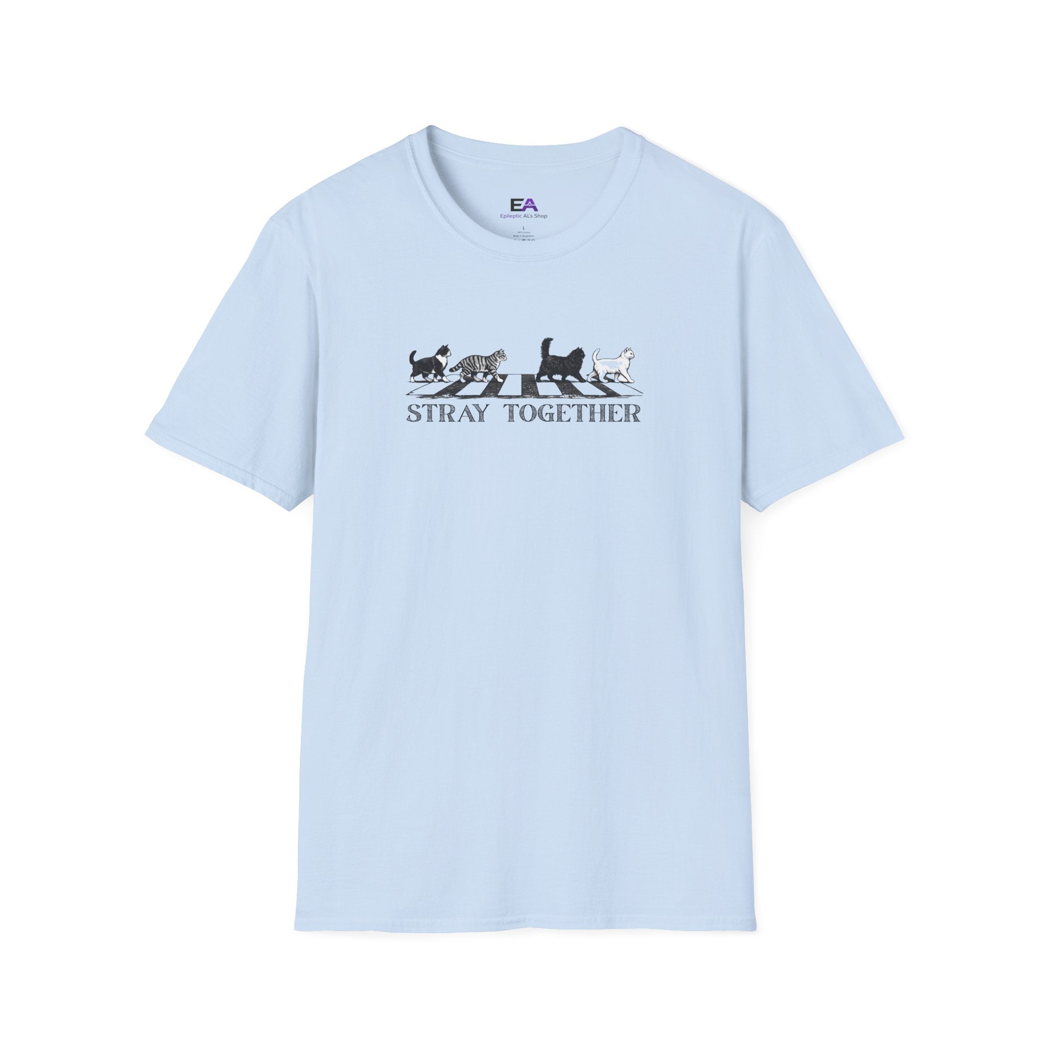 Stray Together Cat Crosswalk T-Shirt | Minimalist Cat Lover Graphic Tee