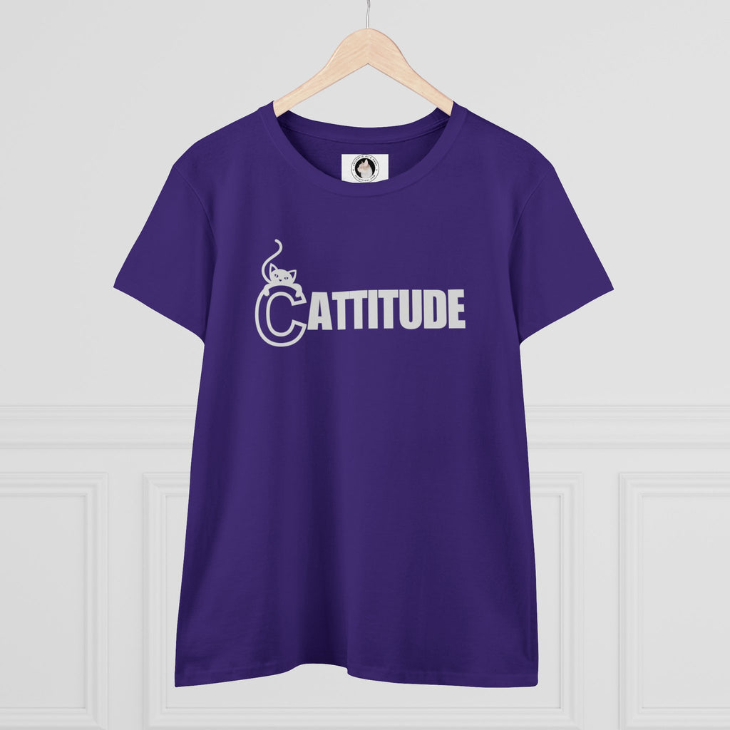 Cattitude Women's Midweight Cotton Tee - T - Shirt - Epileptic Al’s Shop