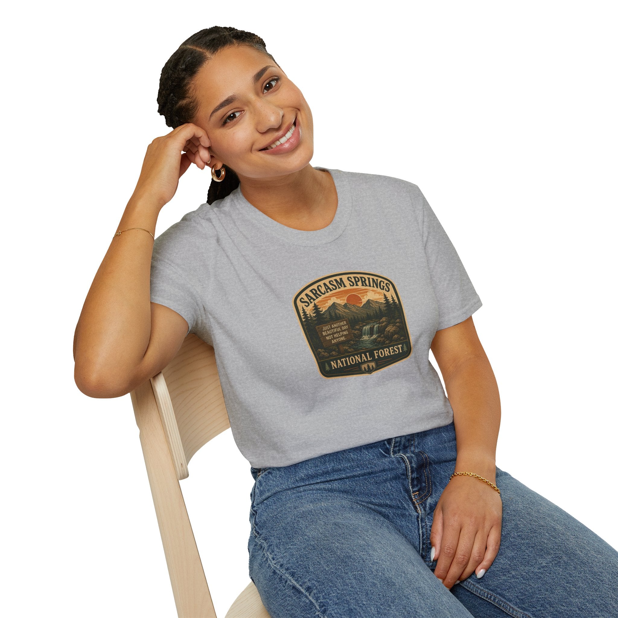 Sarcasm Springs National Forest Unisex T-Shirt | Funny Retro Outdoors Graphic Tee