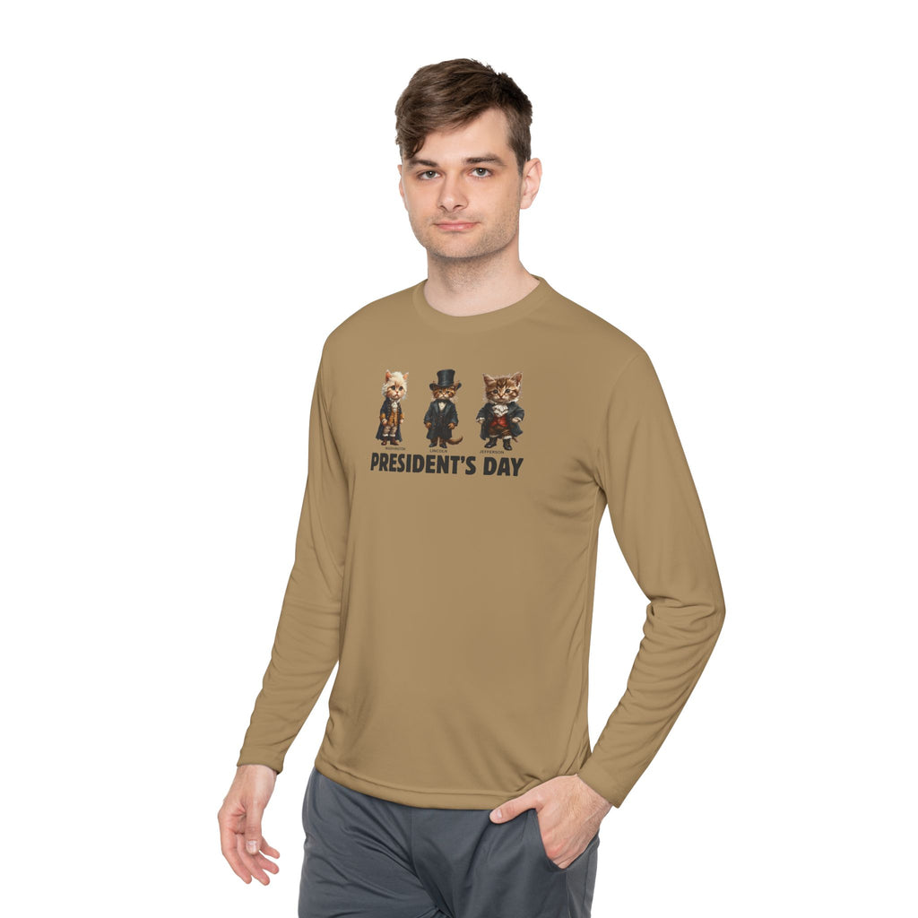 Presidents Day Kittens Unisex Lightweight Long Sleeve Tee