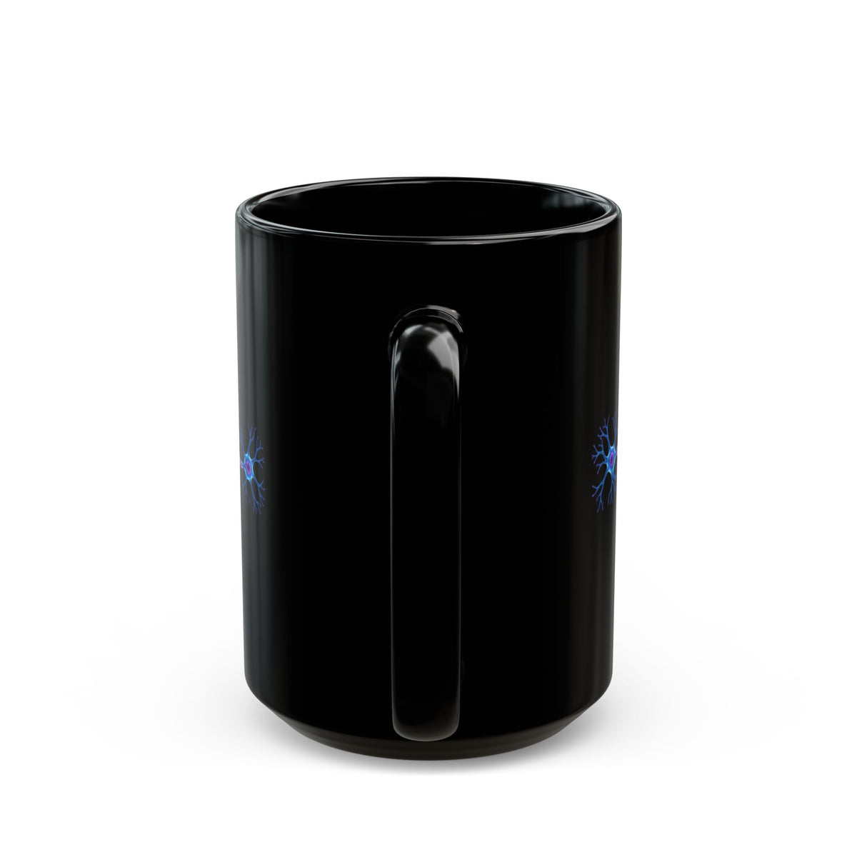 Epilepsy Awareness Neuron & Purple Ribbon Black Ceramic Mug | 11 oz & 15 oz
