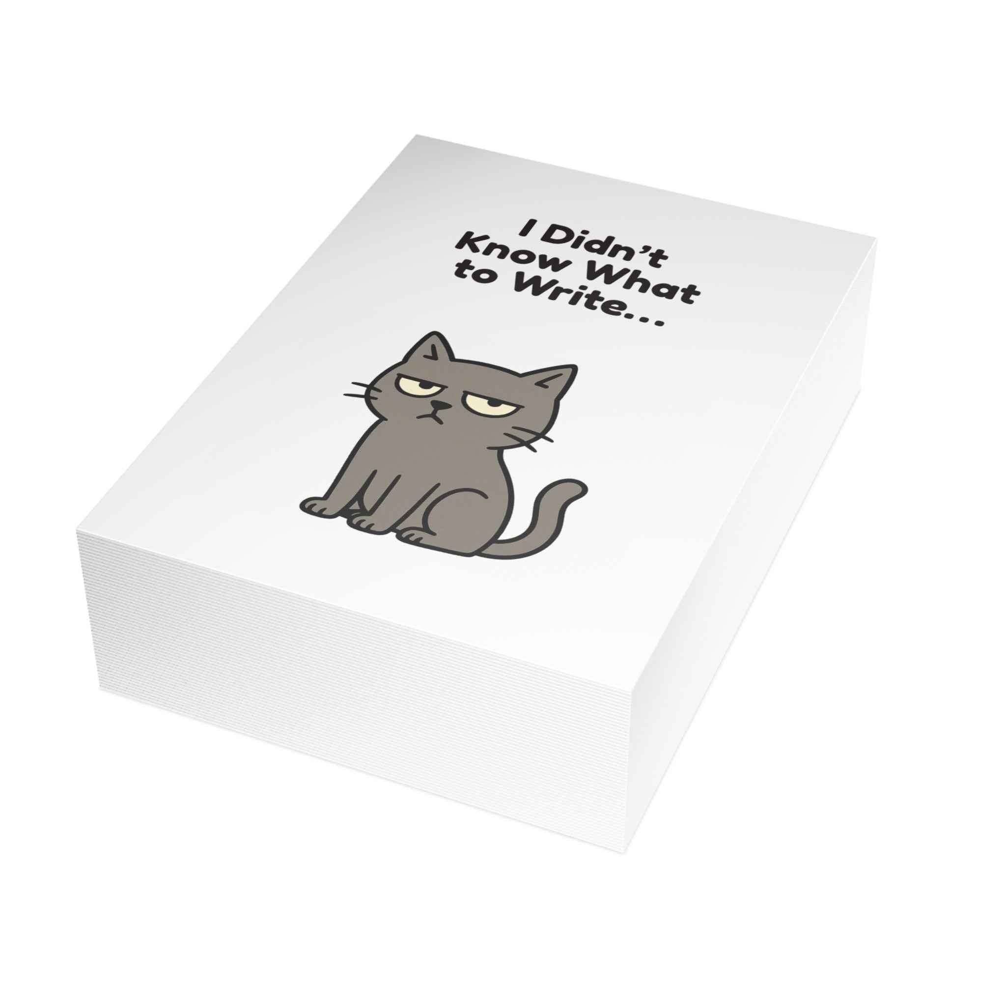 Funny Cat Keyboard Greeting Card – “I Didn’t Know What to Write…” – 10, 30, 50 pc. sets