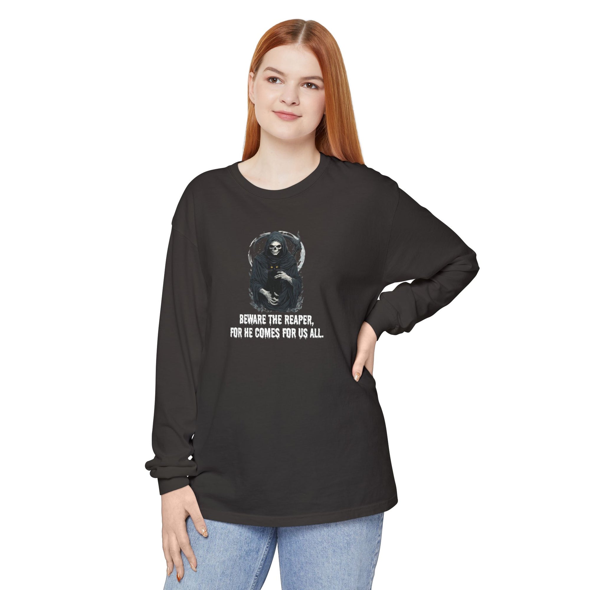 Grim Reaper Long Sleeve T-Shirt, Halloween Apparel