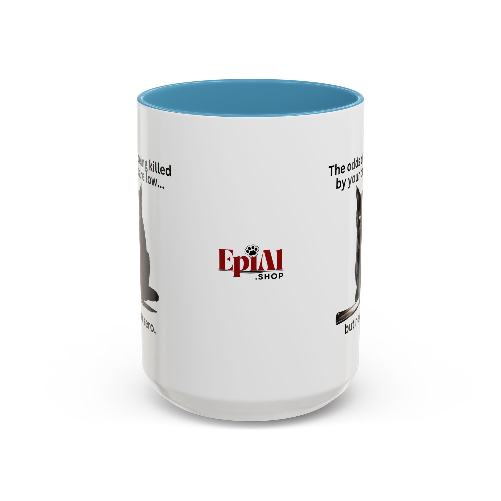 Photo depicting the ​Killer Cat Odds Accent Coffee Mug (11, 15oz) from EpiAl's Shop.