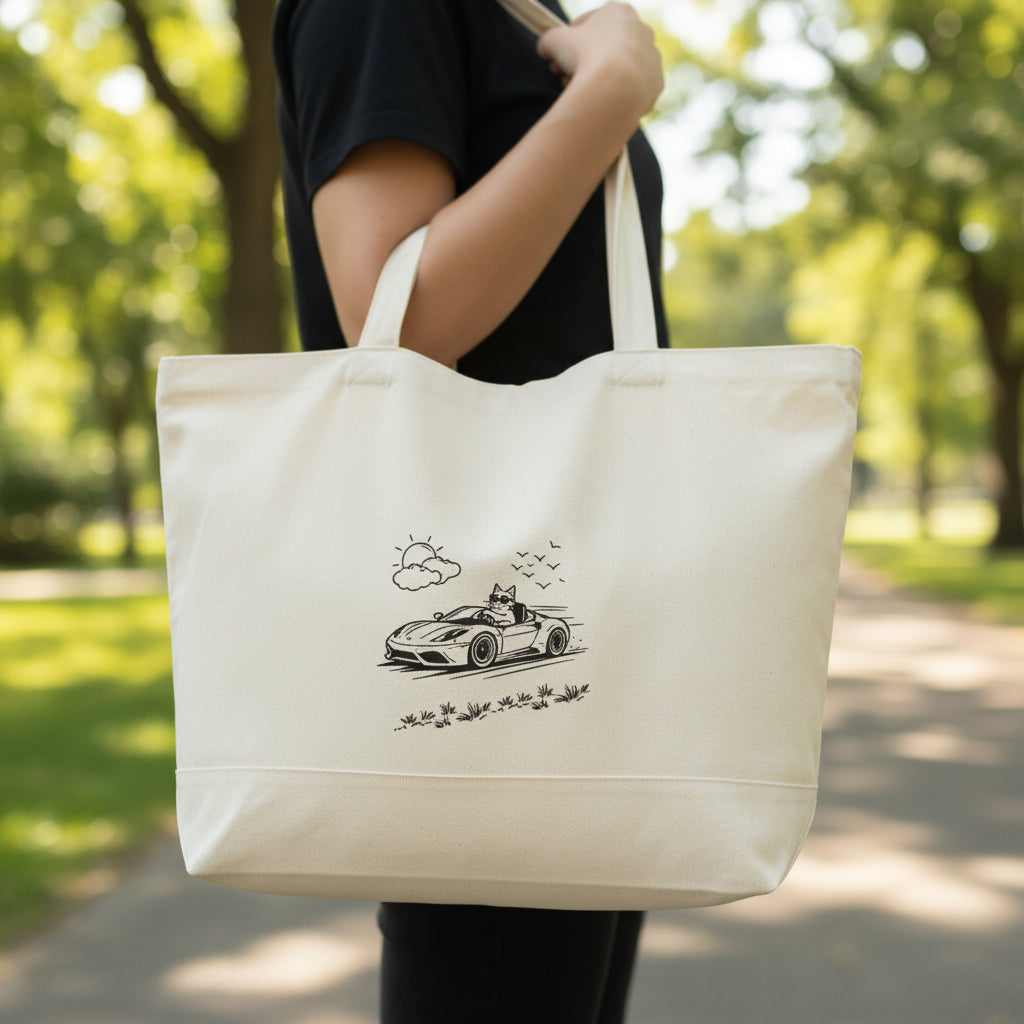 Wander Road Canvas Tote Bag – Heavyweight Zippered Cotton Market Tote