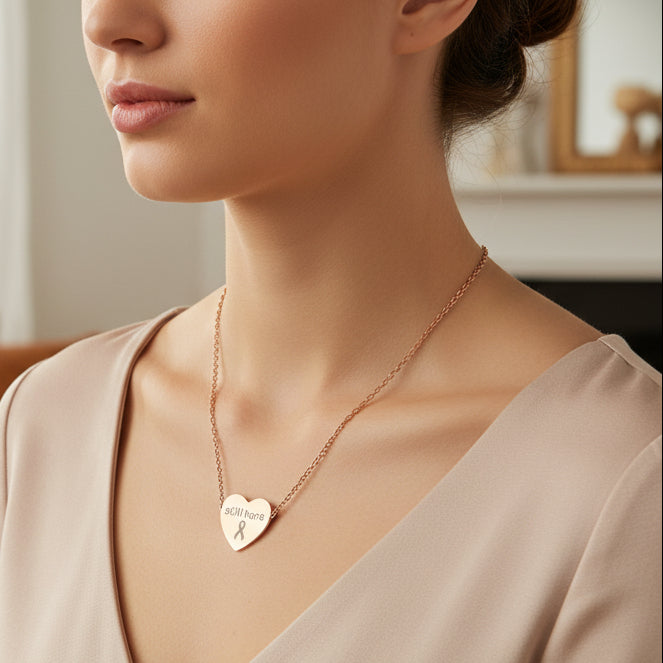 Still Here – Engraved Heart Awareness Necklace