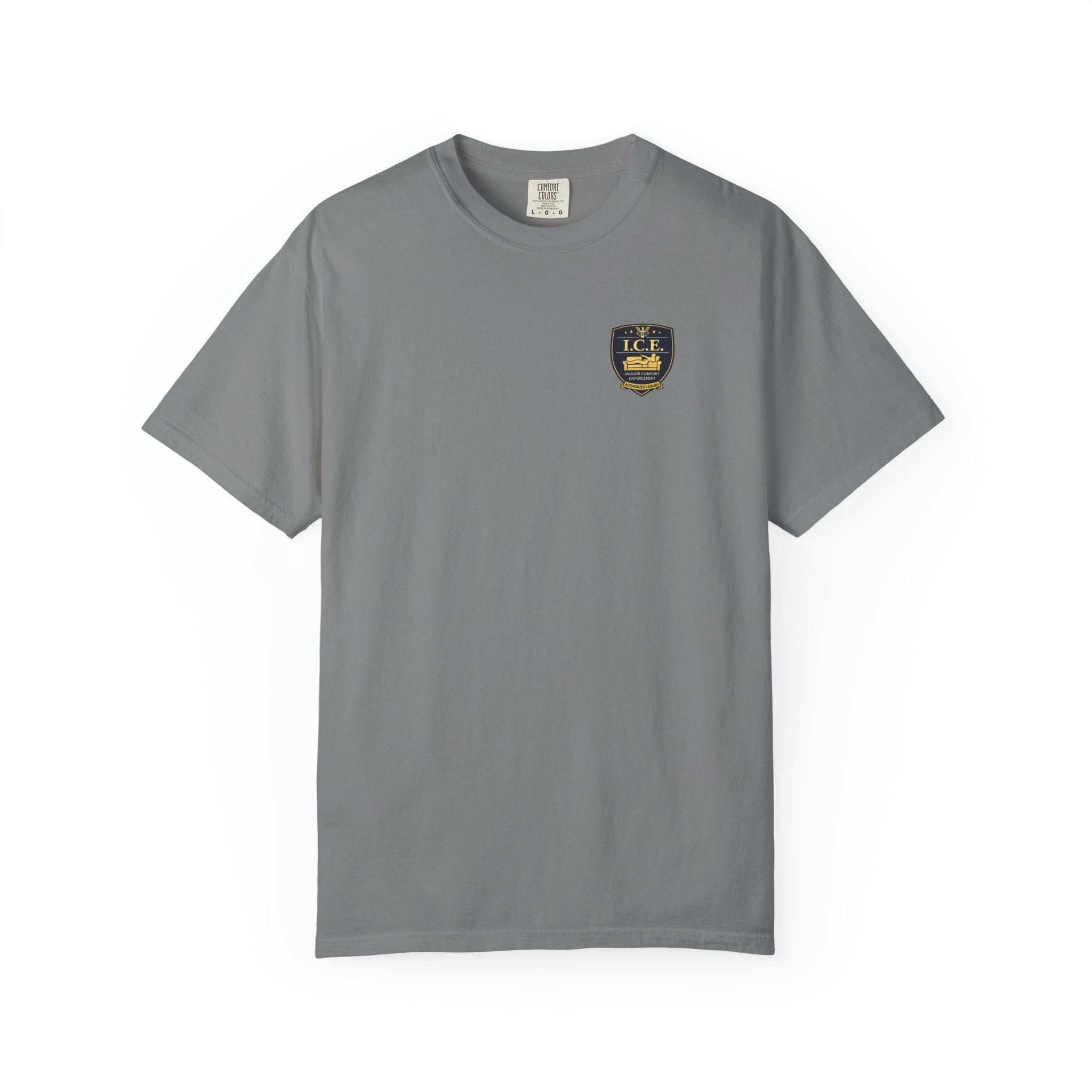 I.C.E. Badge T-Shirt | Institute of Cozy Excellence Parody Tee