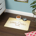 Gilded Feline Cat Food Mat | Elegant Gold Cat Feeding Mat