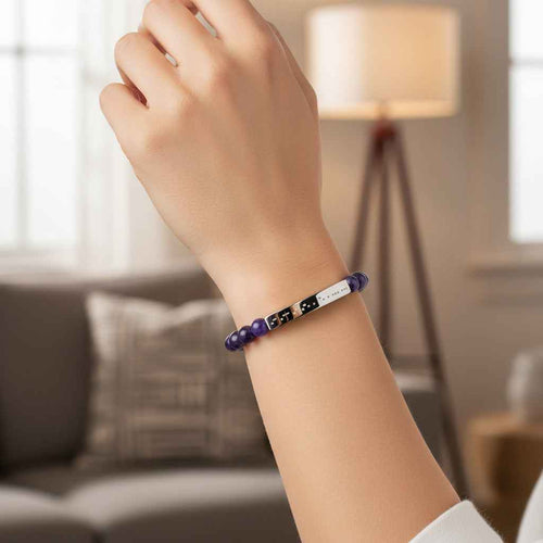 AWARENESS Morse Code Bracelet – Epilepsy Awareness Beaded Bar Bracelet
