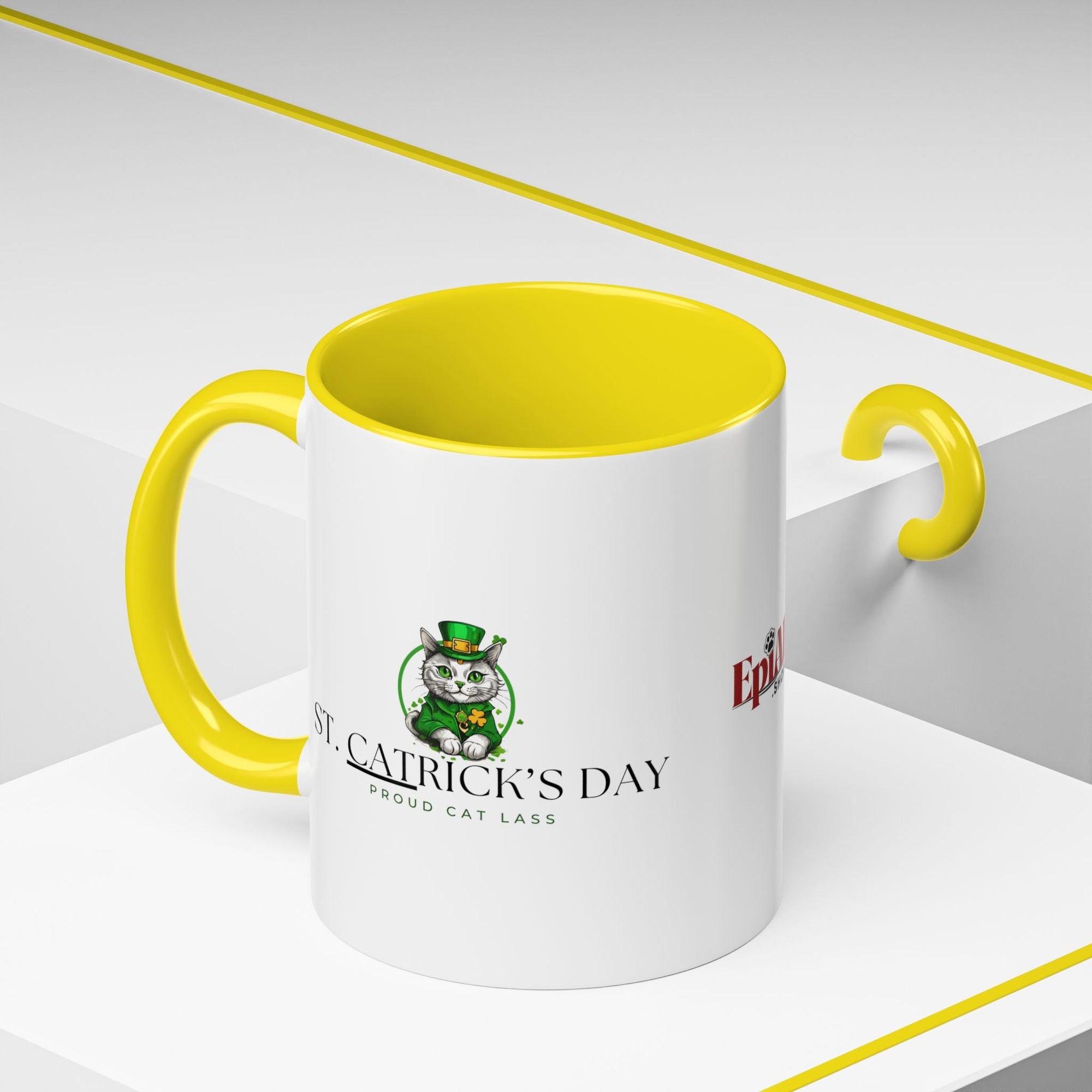 St. Patrick's Day Cat Coffee Mug - Proud Cat Lass Design Printify