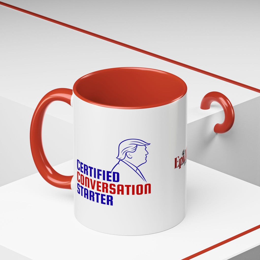 Certified Conversation Starter Mug | Political Parody Coffee Cup