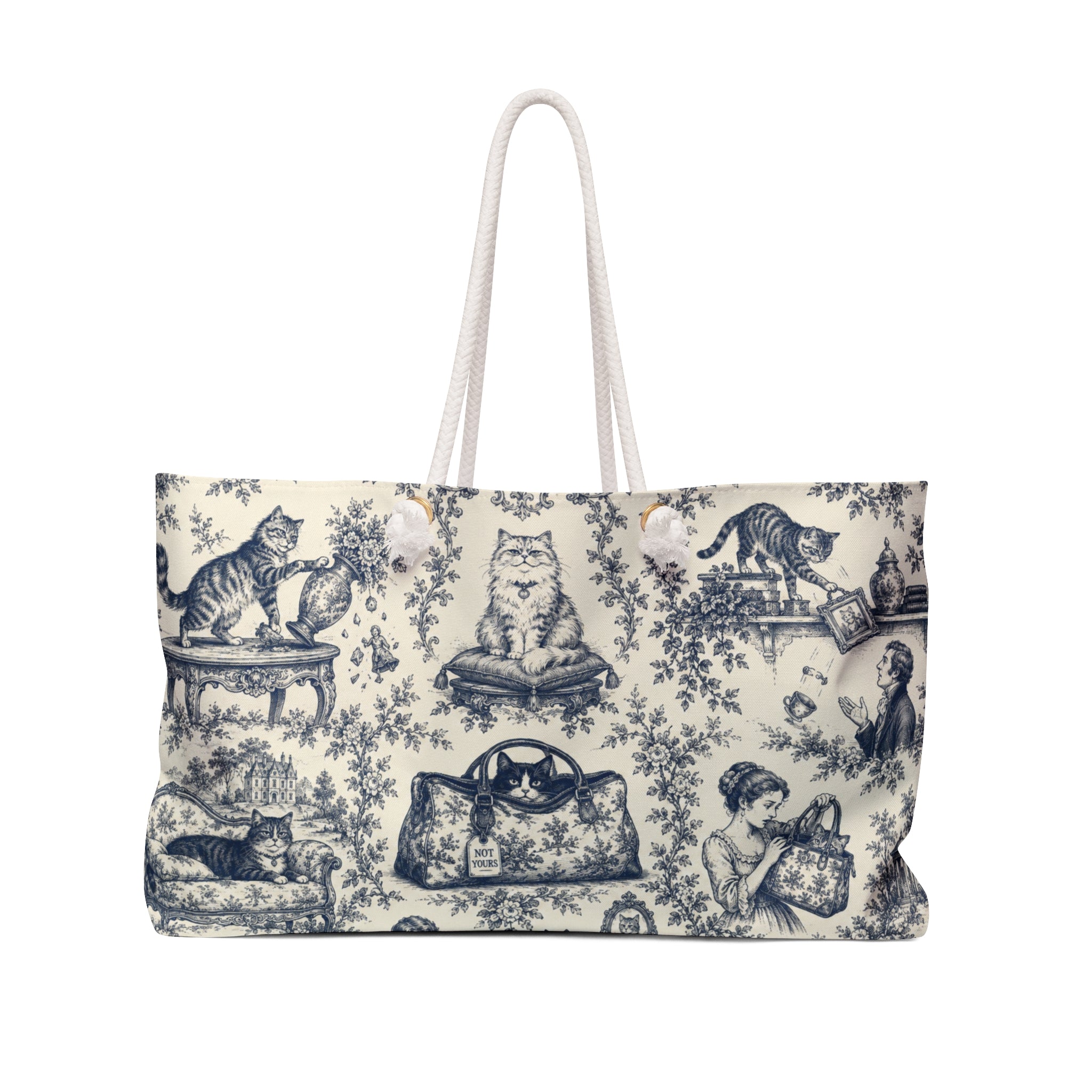 Not Yours Cat Toile Weekender Bag