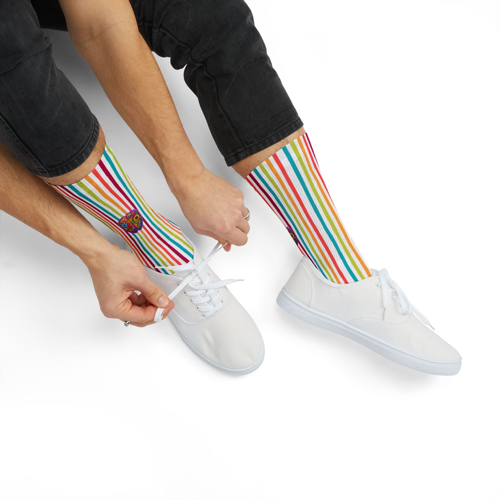 Floral Brain Epilepsy Awareness Crew Socks – Colorful Neurostrong Socks