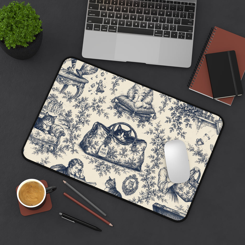 Not Yours Cat Toile Desk Mat