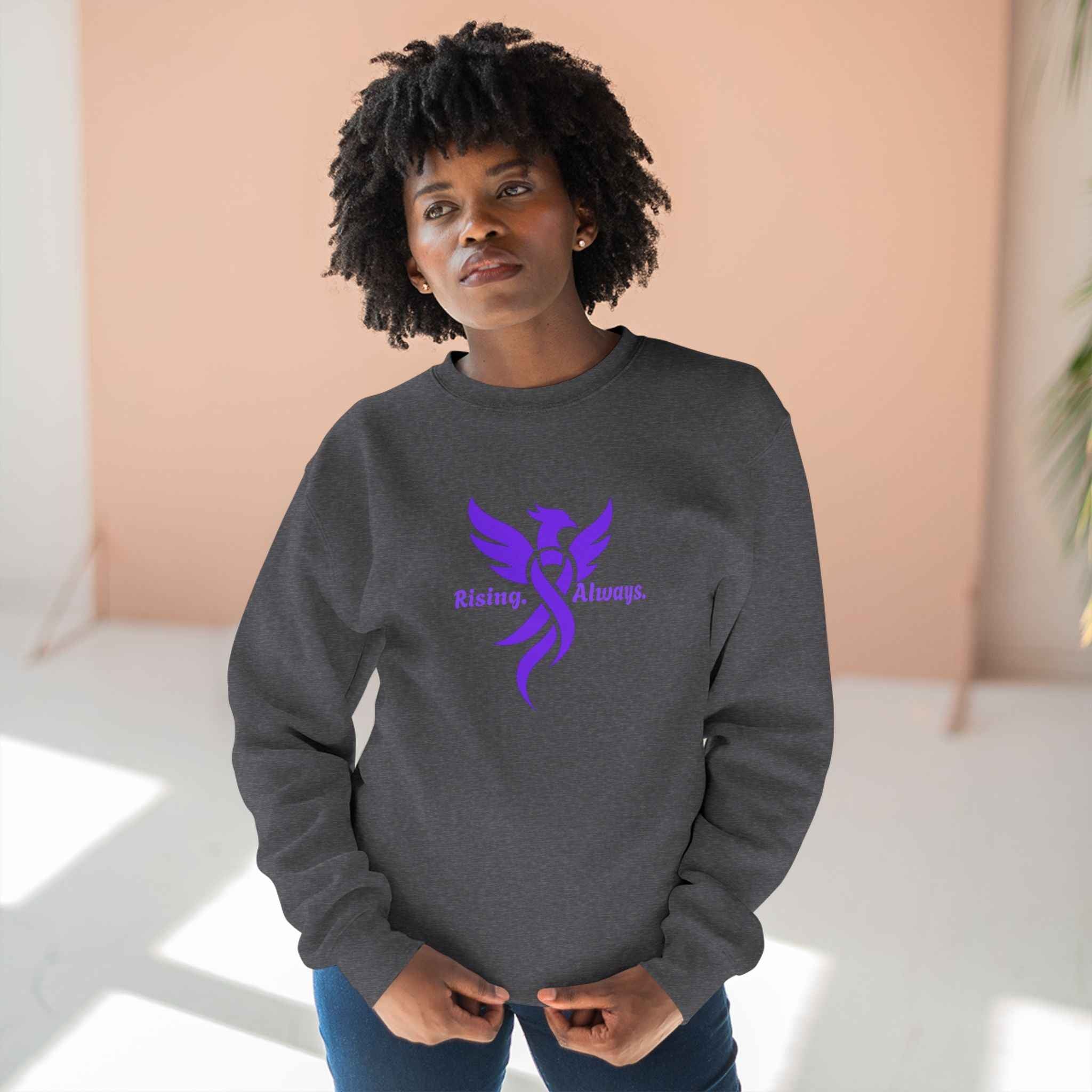 Rising Always Epilepsy Awareness Phoenix Ribbon Sweatshirt