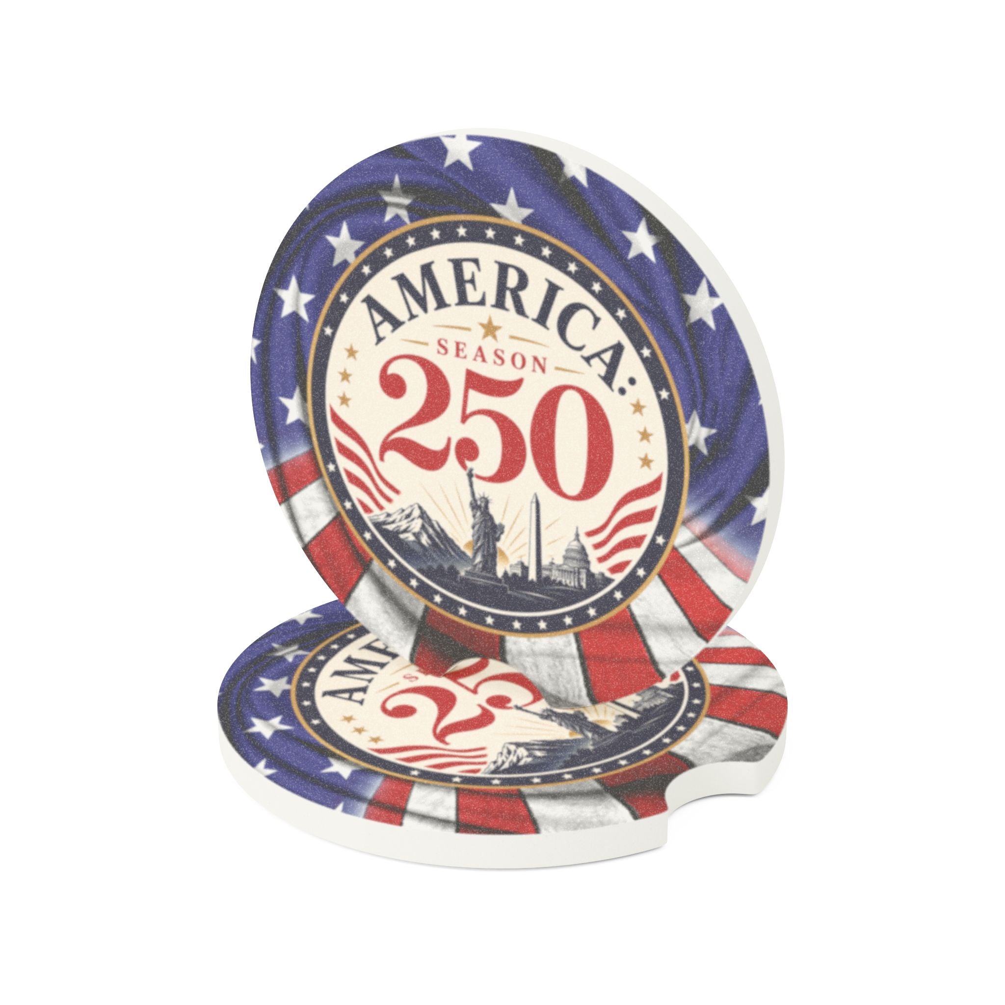 America Season 250 Soapstone Car Coasters