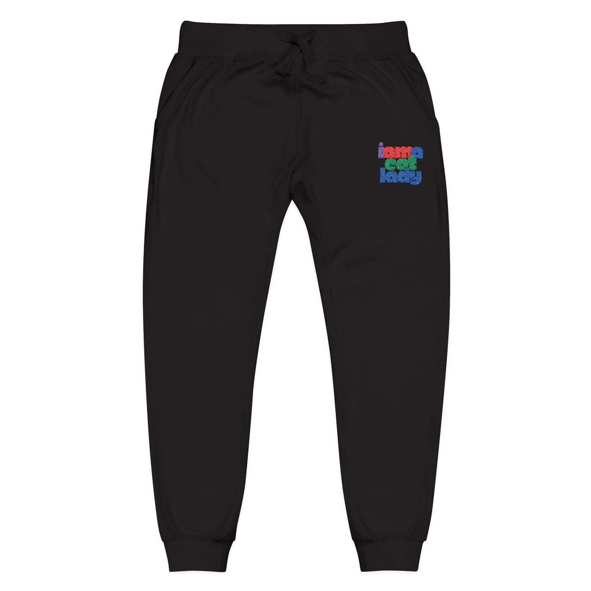 Cozy Embroidered Unisex Fleece Sweatpants for Relaxation