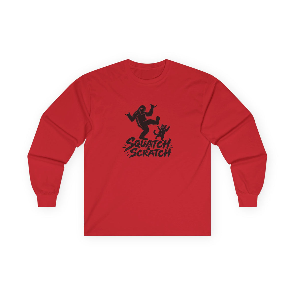 Squatch Scratch Long Sleeve Tee — Bigfoot Graphic Shirt