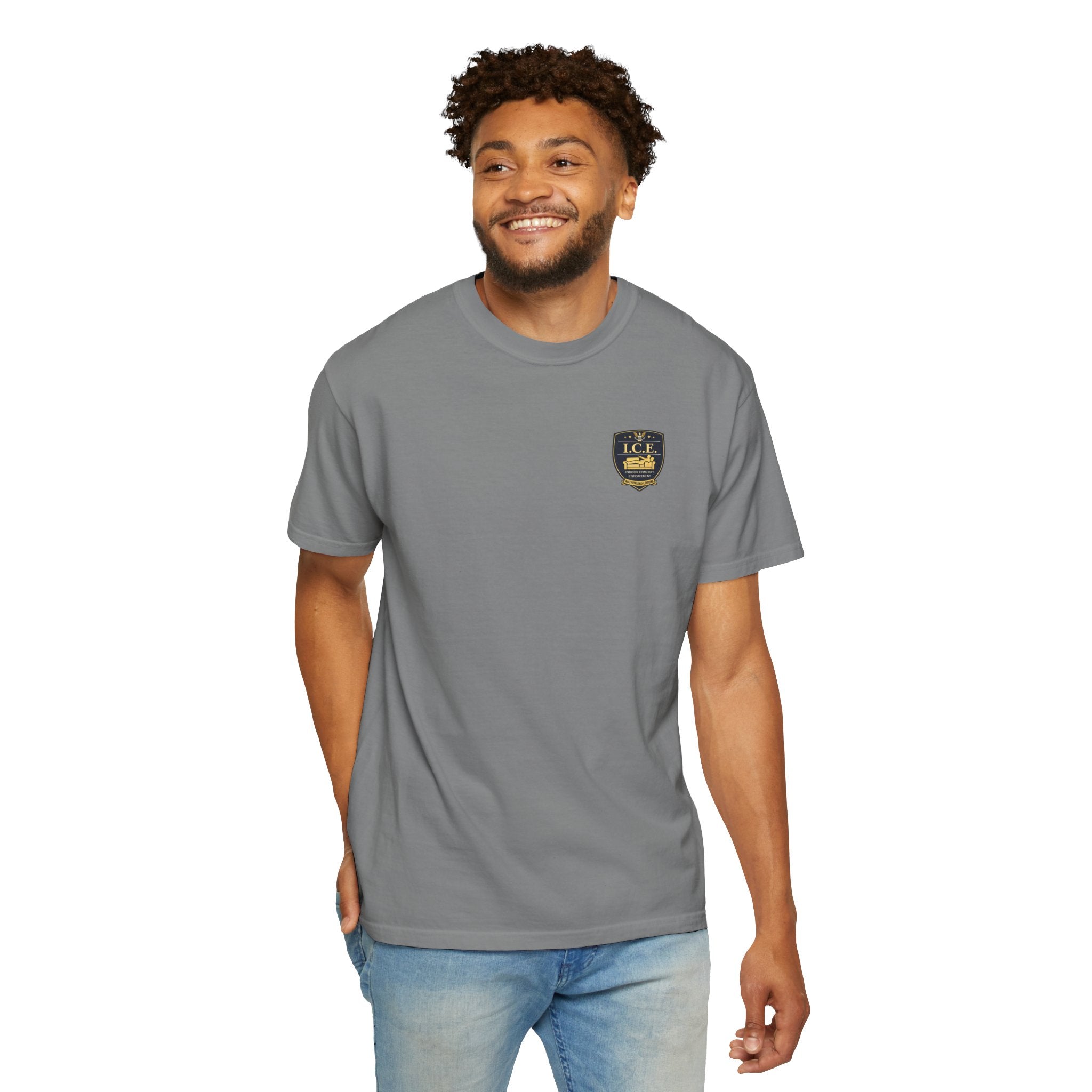 I.C.E. Badge T-Shirt | Institute of Cozy Excellence Parody Tee