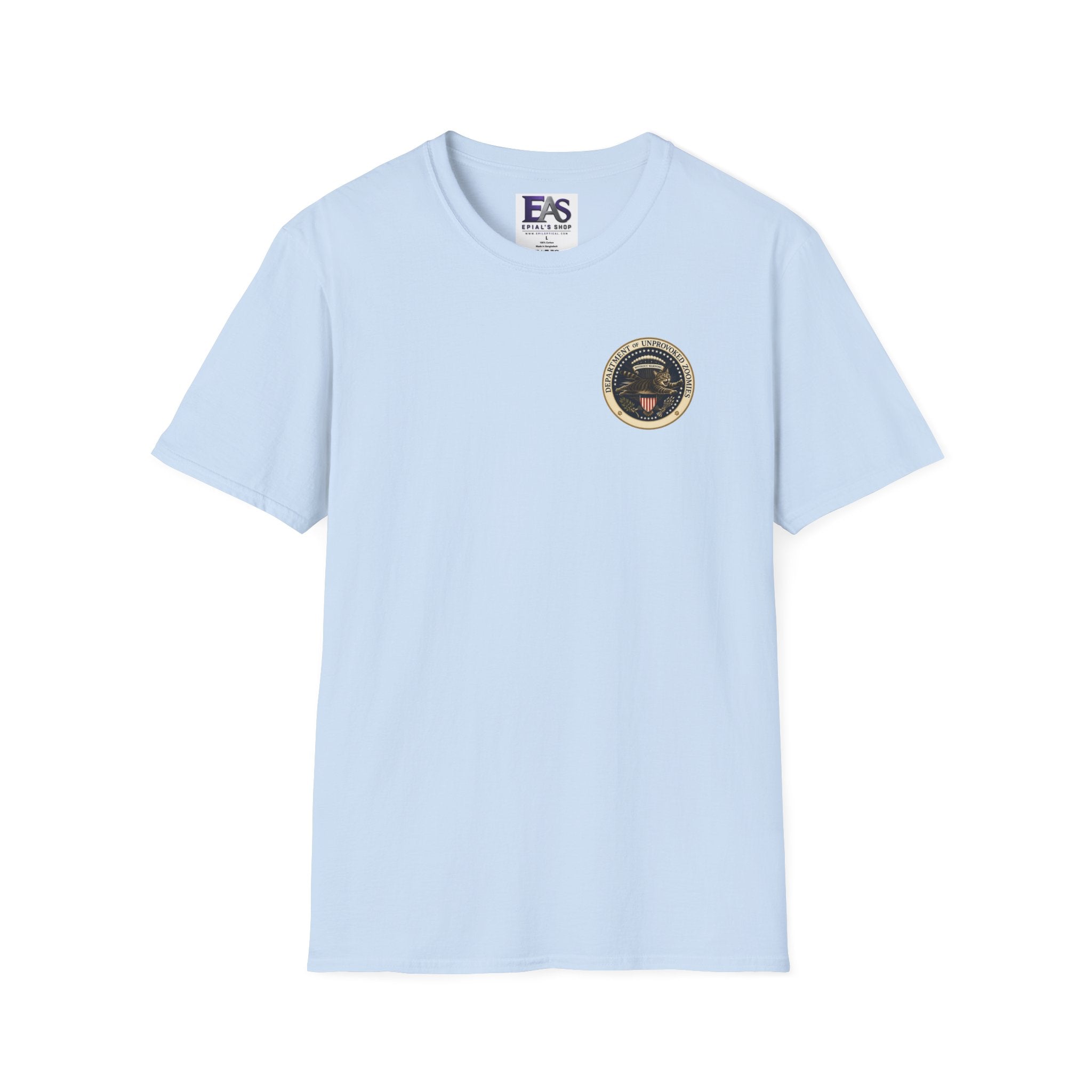 Department of Unprovoked Zoomies Cat T-Shirt | Faux Government Seal Tee