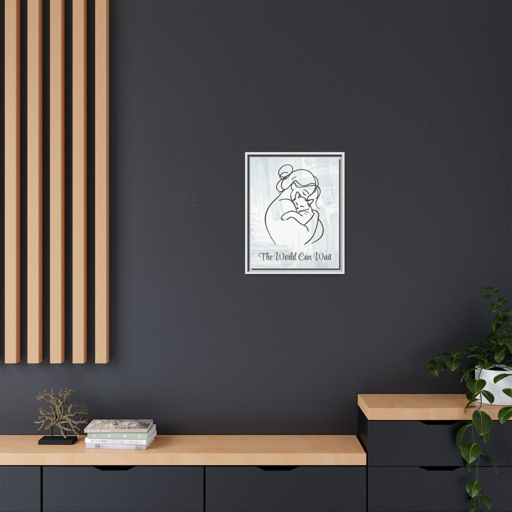 The World Can Wait Cat Canvas Print