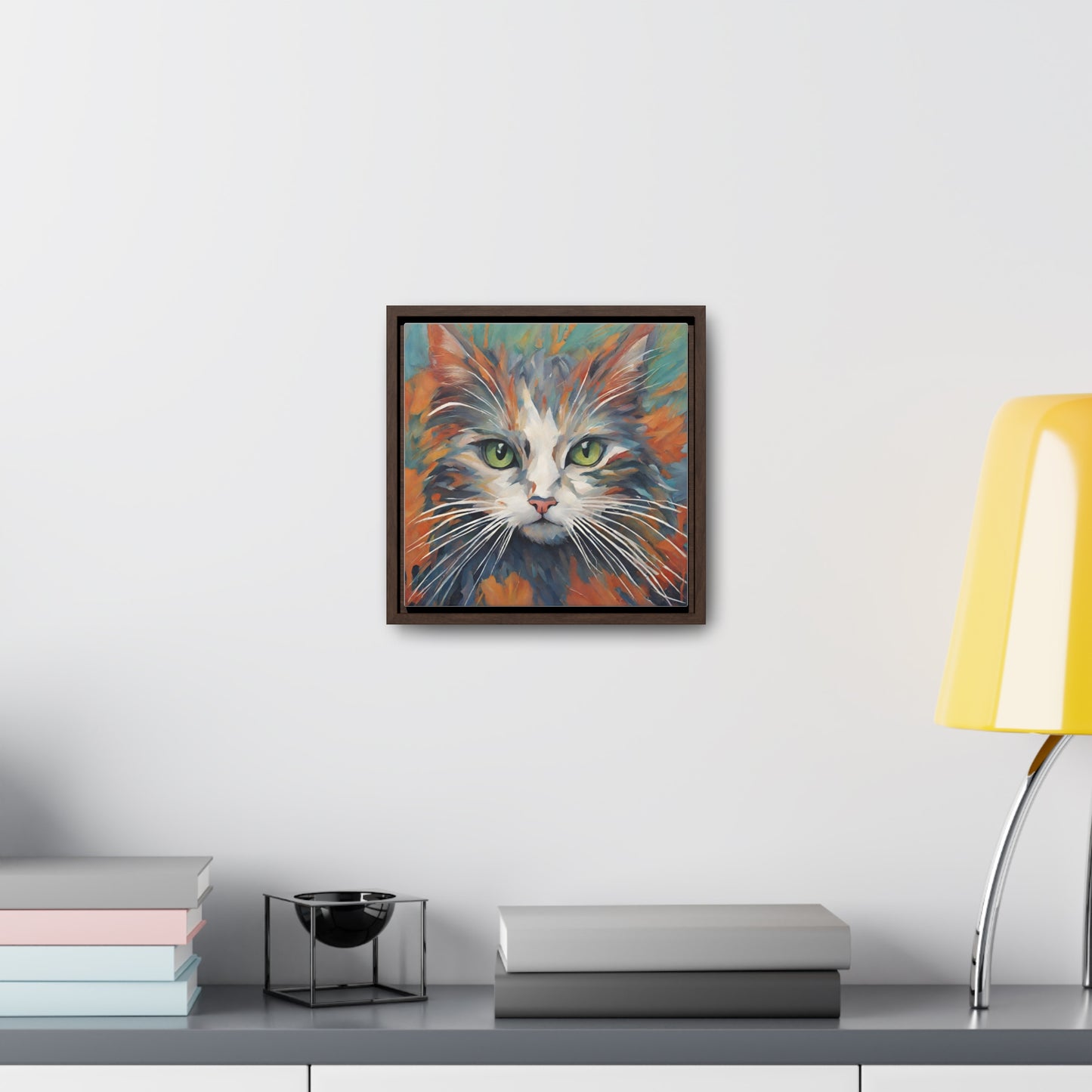 Watercolor Closeup Cat Gallery Canvas Wraps, Square Frame - Canvas - Epileptic Al’s Shop