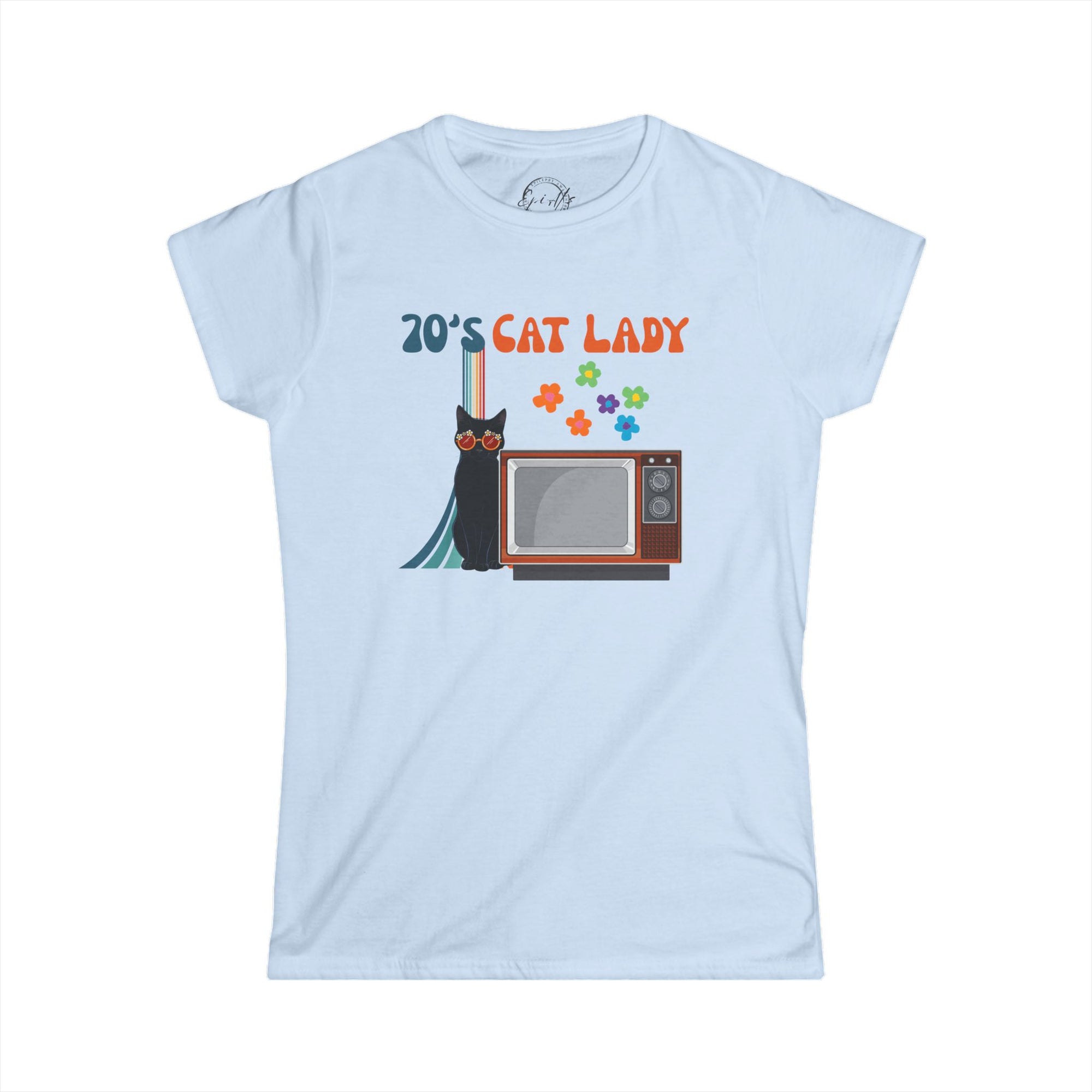 70's Cat Lady Graphic Tee - Fun Retro Style for Cat Lovers