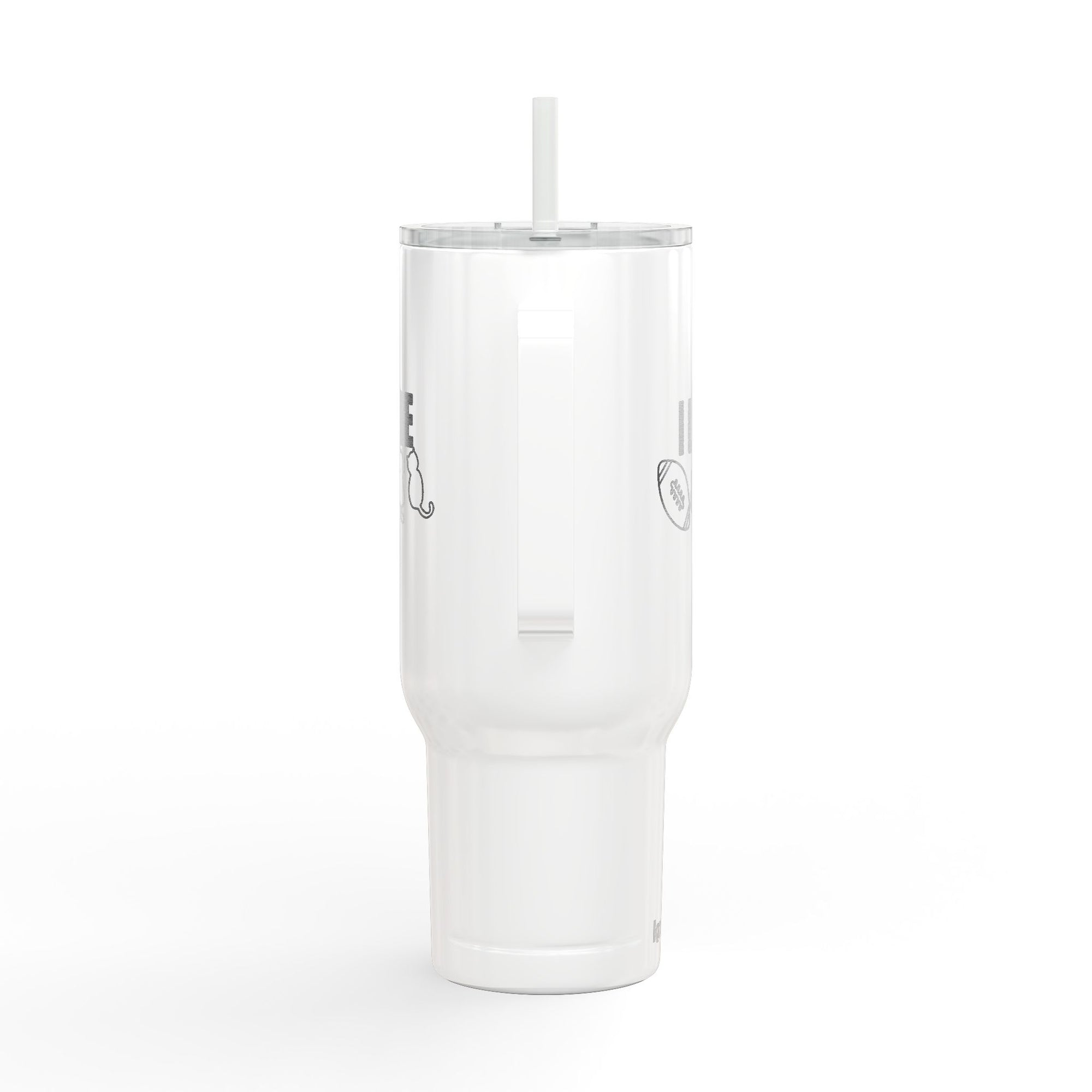 Love Football & Cats Engraved Insulated Travel Tumbler