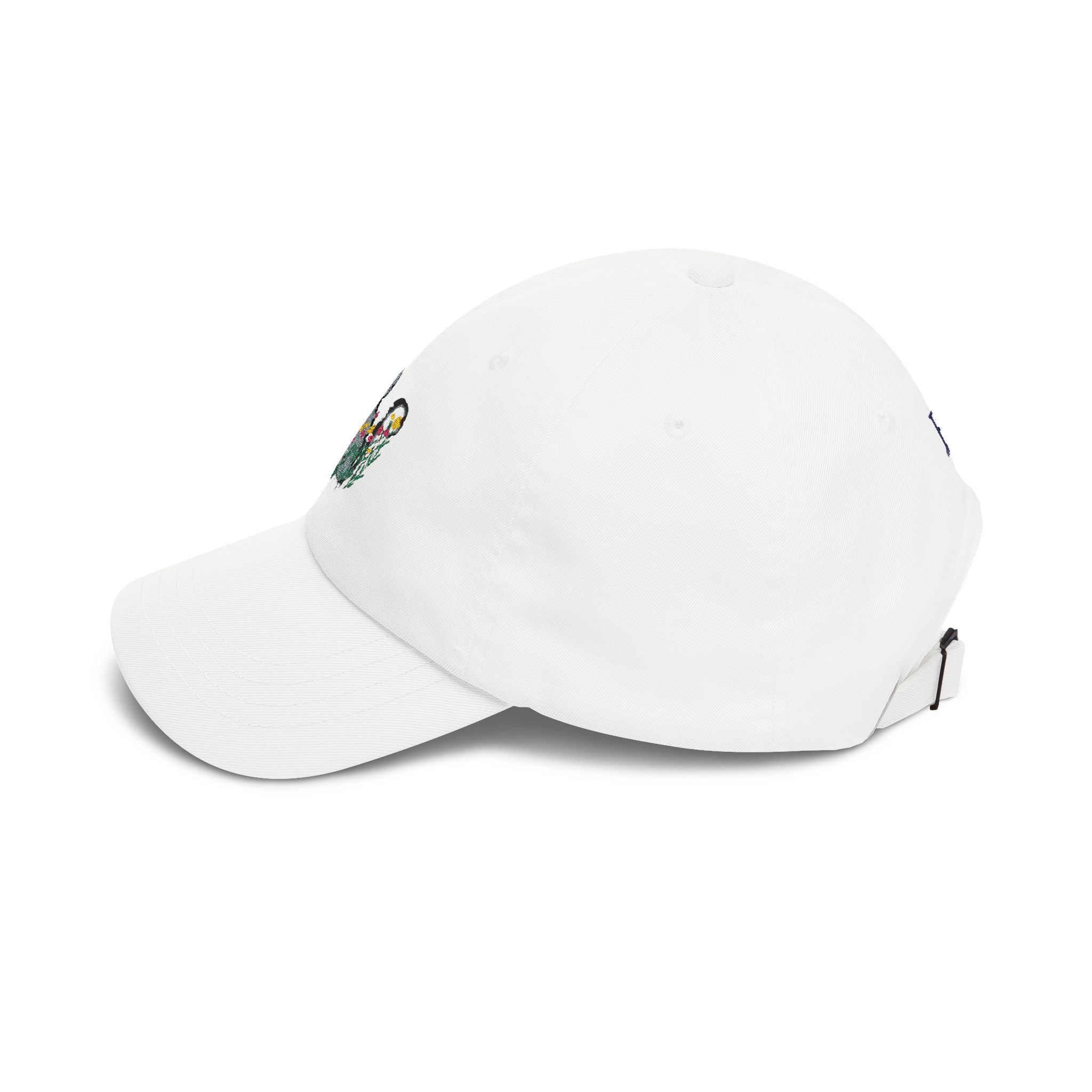 Floral Cat Embroidered Hat – Soft Garden Cat Cotton Cap